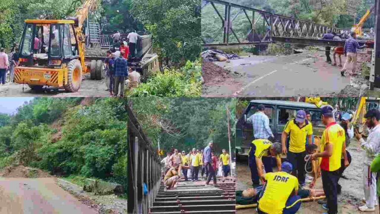 देहरादून-मसूरी हाईवे बहाल: 48 घंटे में बना बेली ब्रिज, पर्यटकों को राहत Dehradun-mussoorie Highway Traffic Blocked