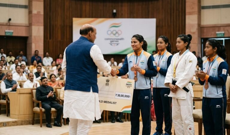नई दिल्ली: खेल मंत्री ने CWG पदक विजेताओं को किया सम्मानित, भविष्य की प्रेरणा